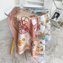 Carriage And Horse Double-sides Print 16 Momme Silk Twill Scarf